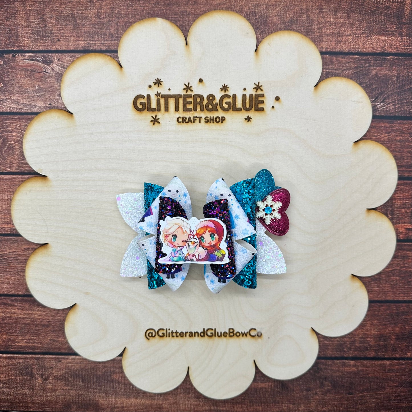 Frozen Leatherette Bow