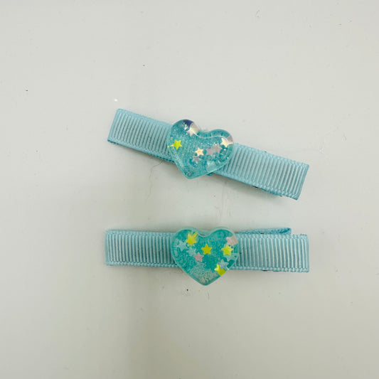 Blue Heart Clips