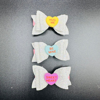 White conversation heart minis