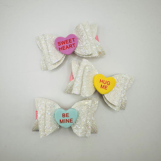 White conversation heart minis
