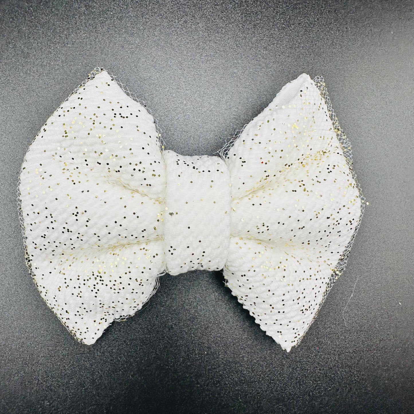 White Glitter Bow