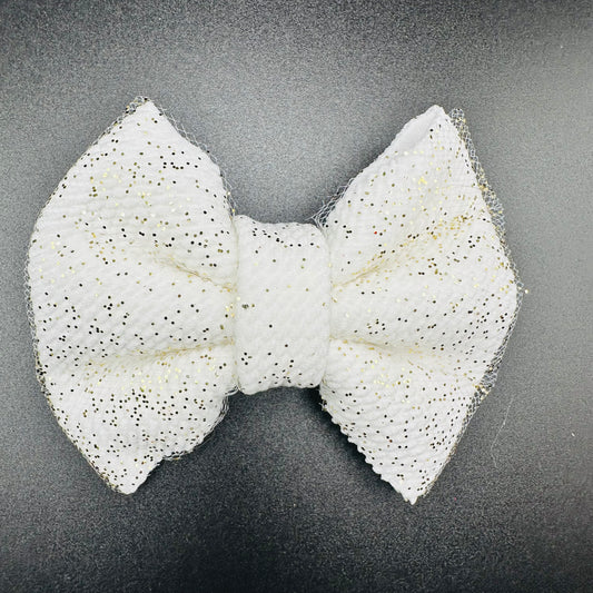 White Glitter Bow