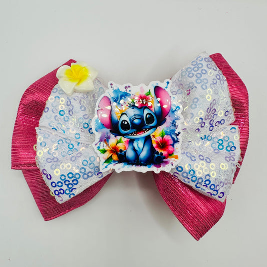 Pink Sparkle Stitch Bow
